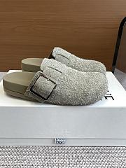 Loewe Ease Buckle Mule Brushed Suede Green - 2