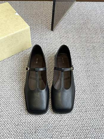 The Row Square T-Strap Flat Black