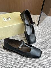 The Row Square T-Strap Flat Black - 2