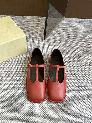 The Row Square T-Strap Flat Red