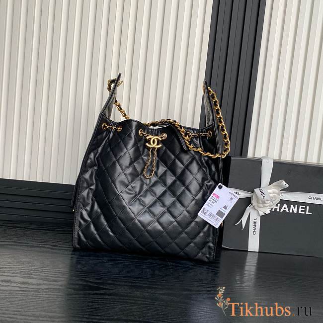 Chanel Medium Cruise 25C Bag Black Lambskin Hobo 40x30x15cm - 1
