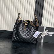 Chanel Medium Cruise 25C Bag Black Lambskin Hobo 40x30x15cm - 1