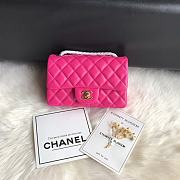 Chanel Small Flap Bag Fuchsia Pink Gold Lambskin 20cm - 1