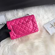 Chanel Small Flap Bag Fuchsia Pink Gold Lambskin 20cm - 3