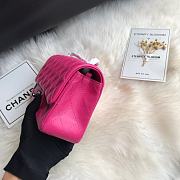 Chanel Small Flap Bag Fuchsia Pink Silver Lambskin 20cm - 6