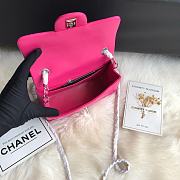Chanel Small Flap Bag Fuchsia Pink Silver Lambskin 20cm - 4