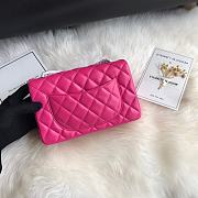 Chanel Small Flap Bag Fuchsia Pink Silver Lambskin 20cm - 3