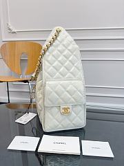 Chanel Medium 25C Bag White Lambskin Hobo 40x30x15cm - 6
