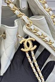 Chanel Medium 25C Bag White Lambskin Hobo 40x30x15cm - 5