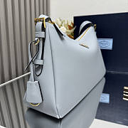 Prada Aimee Large Leather Shoulder Bag Blue 39x23x12cm - 6