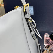 Prada Aimee Large Leather Shoulder Bag Blue 39x23x12cm - 4