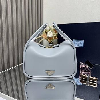 Prada Leather Handbag Blue Bag 25x18x10cm
