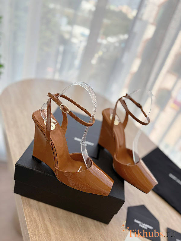 YSL La Scandale Wedges Patent Leather 10.5cm - 1