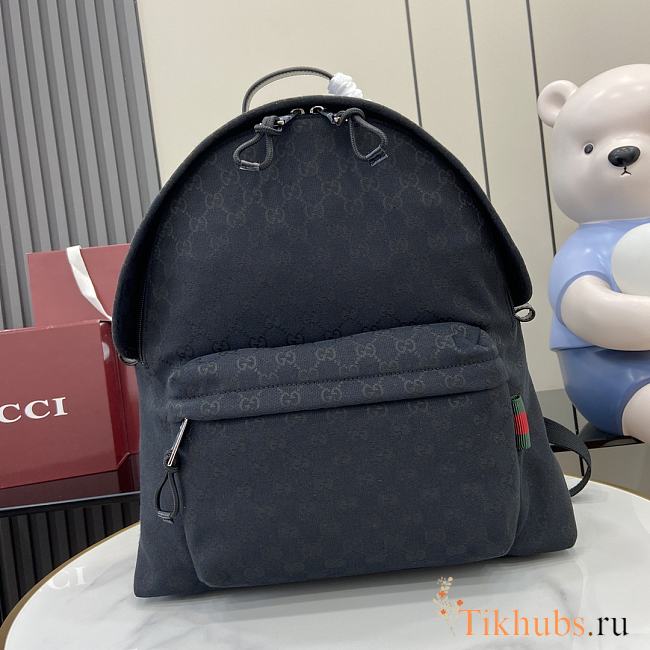 Gucci Medium GG Backpack With Web Black 36x42x21cm - 1