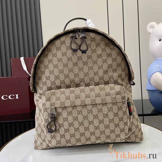 Gucci Medium GG Backpack With Web Beige 36x42x21cm - 1