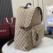 Gucci Medium GG Backpack With Web Beige 36x42x21cm - 5