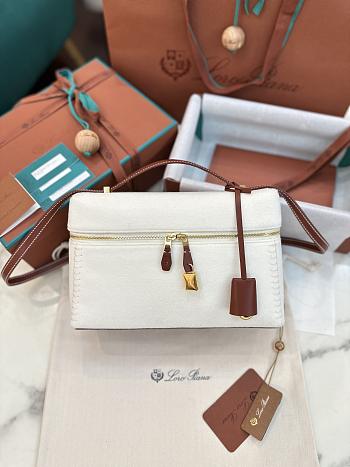 Loro Piana Extra Bag L27 White Dark Chocolate 27x16x10cm