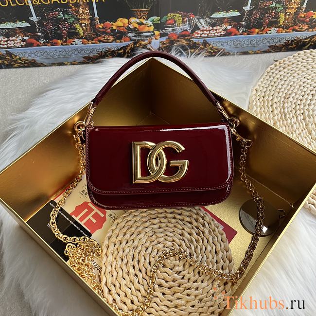Dolce & Gabbana 3.5 Crossbody Bag Red Patent 19x11x5cm - 1