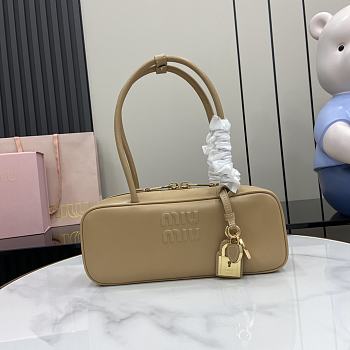 Miu Miu Beau Leather Bag Beige 28x11.5x8cm
