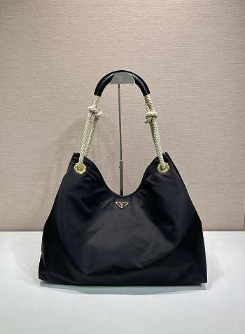 Prada Mariner Large Re-Nylon Black Shoulder Bag 48x39cm