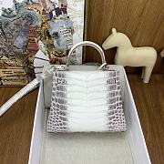 Hermes Kelly 25 Himalaya Niloticus Crocodile Silver 25cm - 3