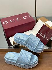 Gucci Women's GG Platform Sandal Blue - 1