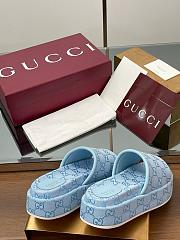 Gucci Women's GG Platform Sandal Blue - 3