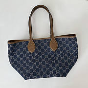 Gucci Totissima Small Tote Bag Denim Blue 22x19x18cm - 4