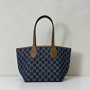Gucci Totissima Small Tote Bag Denim Blue 22x19x18cm - 3