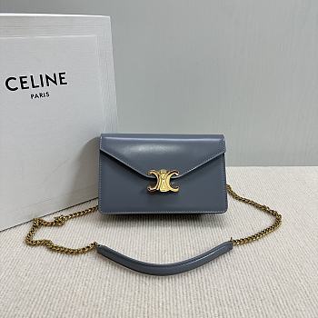 Celine Wallet On Chain Margo Blue 19.5x12x4cm
