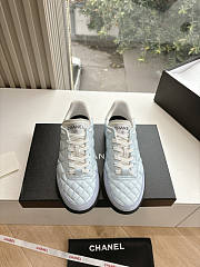 Chanel Calfskin & Suede Calfskin Sneakers Blue - 3