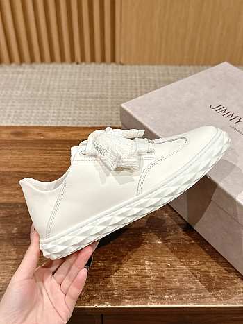 Jimmy Choo Diamond Light Lace-Up White Sneakers
