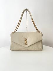 YSL Calypso Large Grained Lambskin White 38x22x12cm - 1