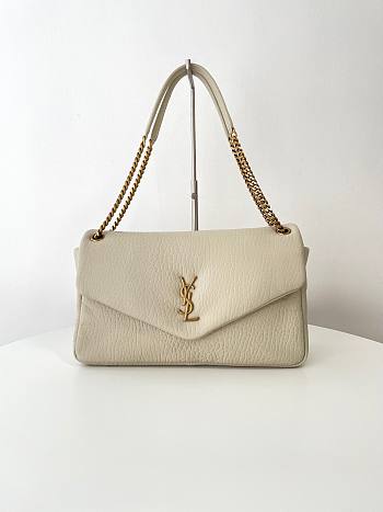 YSL Calypso Large Grained Lambskin White 38x22x12cm
