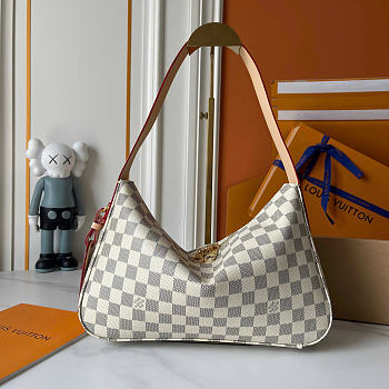 Louis Vuitton LV Slouchy PM Bag White Damier 33x22x9cm