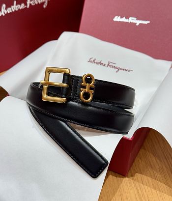 Ferragamo Black Belt 2.5cm