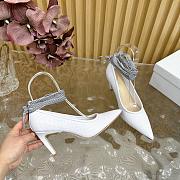 Dior D-Journey Lace-Up Pump White Heel 8cm - 3