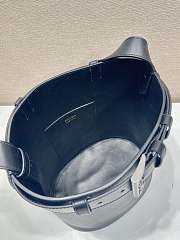 Prada Bucket Bag Belt Buckle Leather Black 26.5x29x18cm - 6