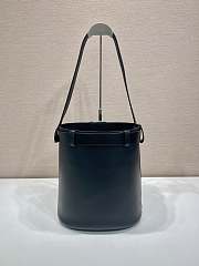 Prada Bucket Bag Belt Buckle Leather Black 26.5x29x18cm - 2