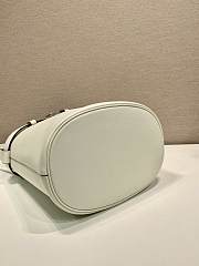 Prada Bucket Bag Belt Buckle Leather White 26.5x29x18cm - 6