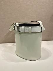 Prada Bucket Bag Belt Buckle Leather White 26.5x29x18cm - 4
