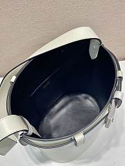 Prada Bucket Bag Belt Buckle Leather White 26.5x29x18cm - 3