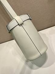 Prada Bucket Bag Belt Buckle Leather White 26.5x29x18cm - 2