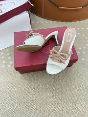 Valentino Garavani Rockstud Patent Sandals White 7.5cm - 5