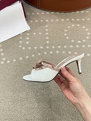 Valentino Garavani Rockstud Patent Sandals White 7.5cm - 4