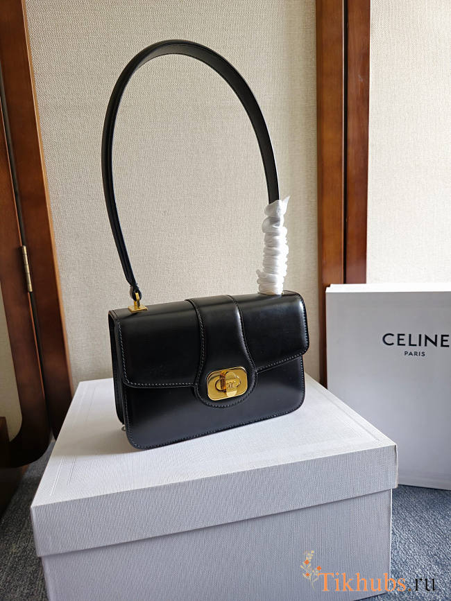 Celine Teen Josephine Bag Calfskin Black 18.5x13x5cm - 1