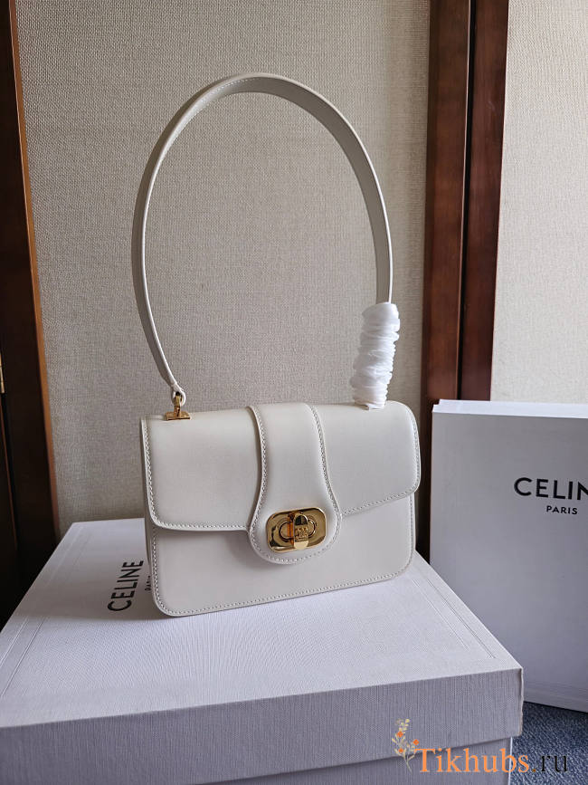 Celine Teen Josephine Bag Calfskin White 18.5x13x5cm - 1