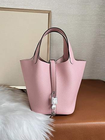 Hermes Picotin Pink Silver Bag 18cm