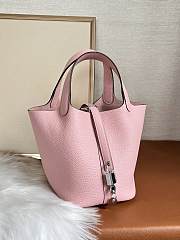 Hermes Picotin Pink Silver Bag 18cm - 4
