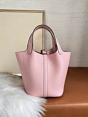 Hermes Picotin Pink Silver Bag 18cm - 3